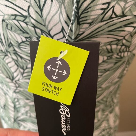 Eddie Bauer Harmony Dress in Green/White Leaf Pattern Large - Picture 5 of 9